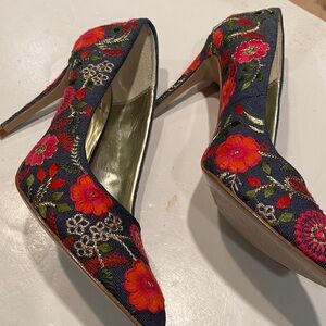 Carlos Santana Posy Denim High Heels
